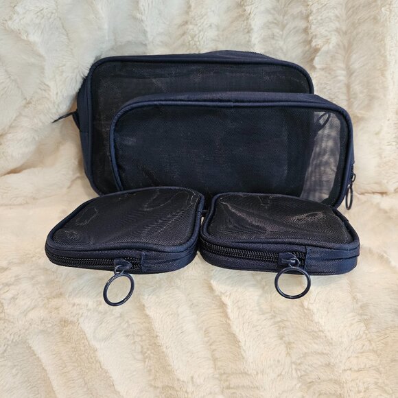 4pcs Travel Transparent Mesh Cosmetic Bag Set - Picture 1 of 4